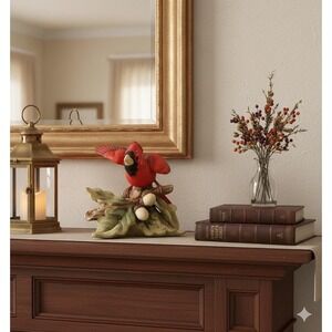 Vintage 6x5 High Quality Porcelain Cardinal On A Tree Limb- Lefton